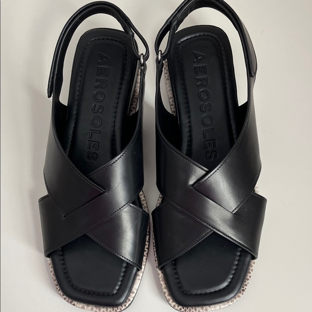 Aerosoles Black Wedge Sandal